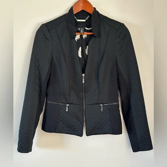 White House Black Market Black Quilted Blazer - Picture 1 of 6